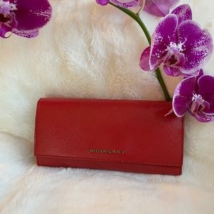 Burberry coral patent leather wallet